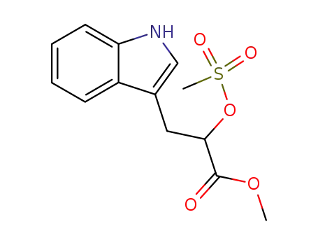 Molecular Structure of 61492-60-2 (1H-Indole-3-propanoic acid, a-[(methylsulfonyl)oxy]-, methyl ester)