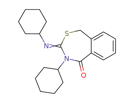 Molecular Structure of 57722-85-7 (4-cyclohexyl-3-cyclohexylimino-3,4-dihydro-1<i>H</i>-benzo[<i>e</i>][1,3]thiazepin-5-one)