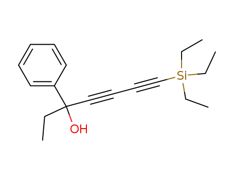 Molecular Structure of 53864-32-7 (5-Phenyl-1-triaethylsilyl-hepta-1.3-diin-5-ol)