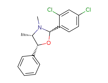 Molecular Structure of 143831-89-4 (Oxazolidine, 2-(2,4-dichlorophenyl)-3,4-dimethyl-5-phenyl-)