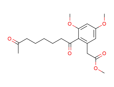 3,5-Dimethoxy-2-<7-oxo-octanoyl>-phenylessigsaeure-methylester