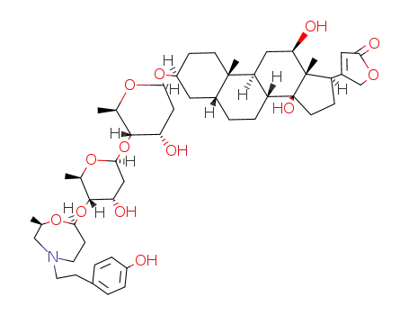 12β,14-dihydroxy-3β-(<i>O</i><sup>4</sup>-{<i>O</i><sup>4</sup>-[(7<i>S</i>)-4-(4-hydroxy-phenethyl)-2<i>c</i>-methyl-[1,4]oxazepan-7<i>r</i>-yl]-β-<i>D</i>-<i>ribo</i>-2,6-dideoxy-hexopyranosyl}-β-<i>D</i>-<i>ribo</i>-2,6-dideoxy-hexopyranosyloxy)-(5β,14β)-card-20(22)-enolide