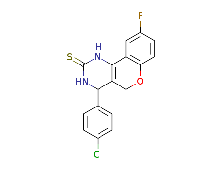 2H-[1]Benzopyrano[4,3-d]pyrimidine-2-thione,  4-(4-chlorophenyl)-9-fluoro-1,3,4,5-tetrahydro-