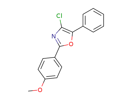 Molecular Structure of 51626-16-5 (Oxazole, 4-chloro-2-(4-methoxyphenyl)-5-phenyl-)