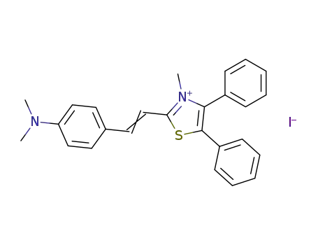 Molecular Structure of 6041-59-4 (2-(4-dimethylamino-styryl)-3-methyl-4,5-diphenyl-thiazolium; iodide)