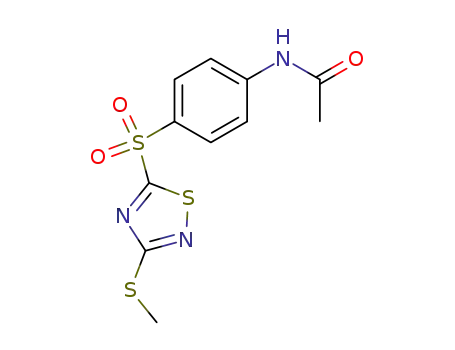 Molecular Structure of 21808-22-0 (<i>N</i>-[4-(3-methylsulfanyl-[1,2,4]thiadiazole-5-sulfonyl)-phenyl]-acetamide)