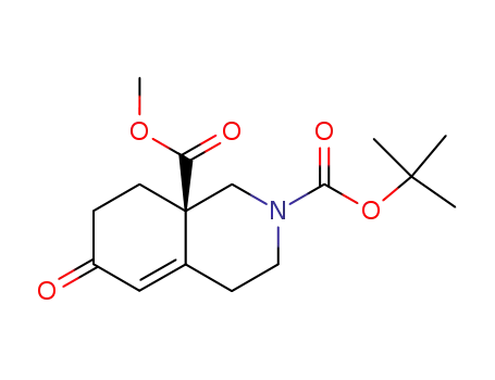 Molecular Structure of 445312-74-3 (2-tert-butyl 8a-methyl (8aR)-6-oxo-1,2,3,4,6,7,8,8a-octahydroisoquinoline-2,8a-dicarboxylate)