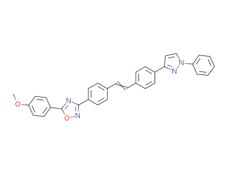 5-(4-methoxy-phenyl)-3-{4-[4-(1-phenyl-1<i>H</i>-pyrazol-3-yl)-styryl]-phenyl}-[1,2,4]oxadiazole
