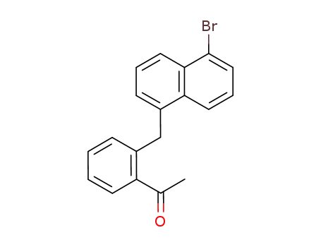 Molecular Structure of 14955-90-9 (1-{2-[(5-bromonaphthalen-1-yl)methyl]phenyl}ethanone)
