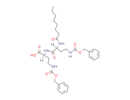 Molecular Structure of 868740-32-3 (L-α-<(L-α-Octanoylamino-γ-benzyloxycarbonylamino-butyryl)-amino>-γ-benzyloxycarbonylamino-buttersaeure)