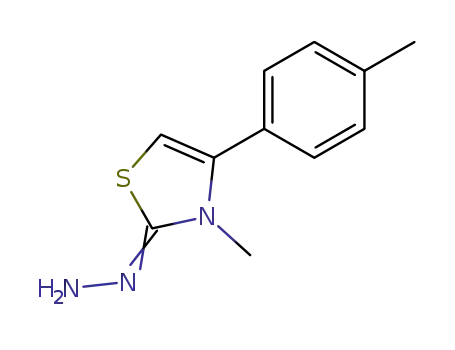 Molecular Structure of 21817-86-7 (2(3H)-Thiazolone, 3-methyl-4-(4-methylphenyl)-, hydrazone)