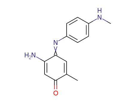 Molecular Structure of 56330-19-9 (5-Amino-2-methyl-4-[(E)-4-methylamino-phenylimino]-cyclohexa-2,5-dienone)