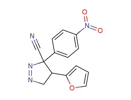3H-Pyrazole-3-carbonitrile, 4-(2-furanyl)-4,5-dihydro-3-(4-nitrophenyl)-