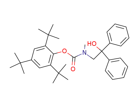 Carbamic acid, (2-hydroxy-2,2-diphenylethyl)methyl-,
2,4,6-tris(1,1-dimethylethyl)phenyl ester