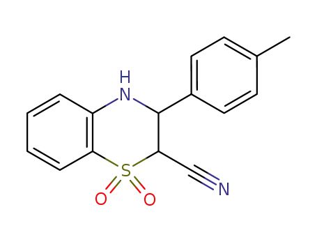 1,1-dioxo-3-<i>p</i>-tolyl-1,2,3,4-tetrahydro-1λ<sup>6</sup>-benzo[1,4]thiazine-2-carbonitrile