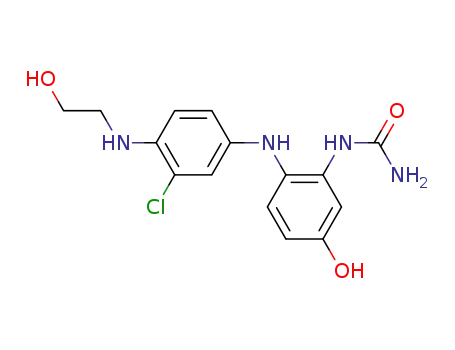 Molecular Structure of 57839-16-4 ({2-[3-Chloro-4-(2-hydroxy-ethylamino)-phenylamino]-5-hydroxy-phenyl}-urea)