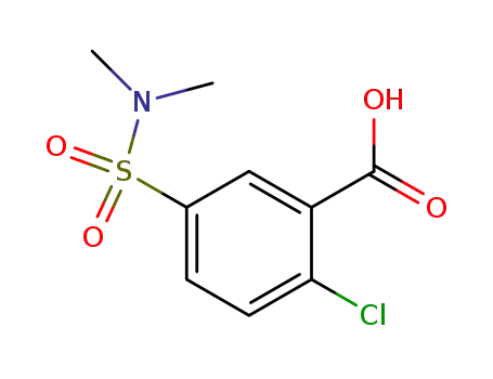 Molecular Structure of 37088-27-0 (2-CHLORO-5-DIMETHYLSULFAMOYL-BENZOIC ACID)