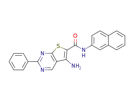5-amino-2-phenyl-thieno[2,3-<i>d</i>]pyrimidine-6-carboxylic acid naphthalen-2-ylamide
