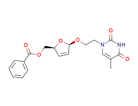 1-(2-(5'-O-benzoyl-2',3'-didehydro-2',3'-dideoxy-β-D-ribofuranosyloxy)ethyl)thymine