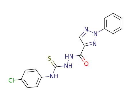 Molecular Structure of 62289-70-7 (2H-1,2,3-Triazole-4-carboxylic acid, 2-phenyl-,
2-[[(4-chlorophenyl)amino]thioxomethyl]hydrazide)