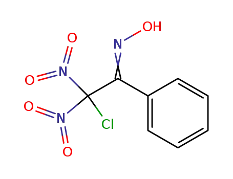 Molecular Structure of 62116-30-7 (Ethanone, 2-chloro-2,2-dinitro-1-phenyl-, oxime)