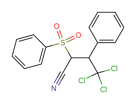 Molecular Structure of 67246-10-0 (Benzenepropanenitrile, a-(phenylsulfonyl)-b-(trichloromethyl)-)