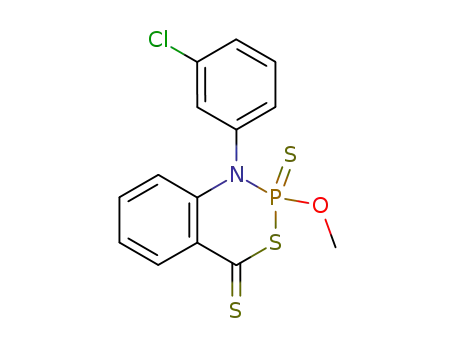1-(3-chloro-phenyl)-2-methoxy-2-thioxo-1,2-dihydro-2λ<sup>5</sup>-benzo[<i>d</i>][1,3,2]thiazaphosphinine-4-thione