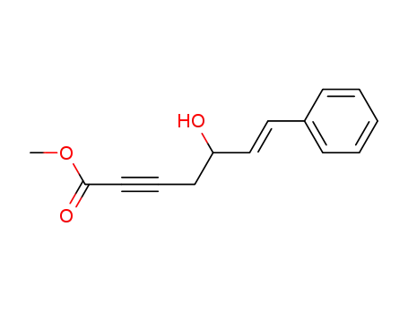 (+/-)-5-hydroxy-7<i>t</i>-phenyl-hept-6-en-2-ynoic acid methyl ester
