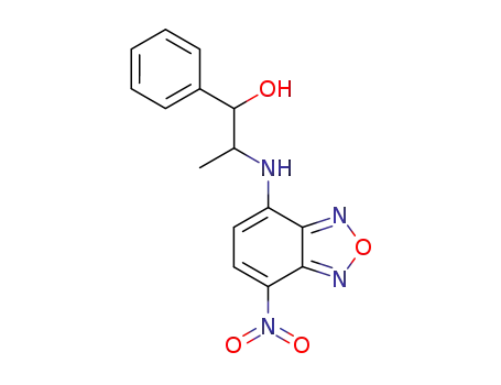 Molecular Structure of 29885-39-0 (2-(7-nitro-benzo[1,2,5]oxadiazol-4-ylamino)-1-phenyl-propan-1-ol)