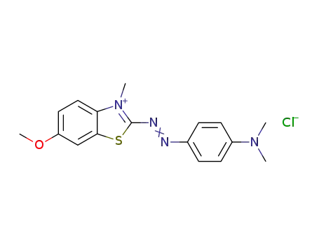 Molecular Structure of 29767-87-1 (2-[[4-(dimethylamino)phenyl]azo]-6-methoxy-3-methylbenzothiazolium chloride)