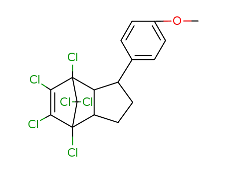 1-<4'-Methoxy-phenyl>-4.5.6.7.10.10-hexachlor-4.7-methylen-2.3.4.7.8.9-hexahydro-inden