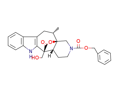 (5<i>R</i>)-5-hydroxymethyl-12ξ-methyl-14-oxo-(4a<i>c</i>)-4,4a,5,6,11,12-hexahydro-3<i>H</i>-12a<i>c</i>,5<i>r</i>-oxaethano-pyrido[3',4':5,6]cyclohepta[1,2-<i>b</i>]indole-2-carboxylic acid benzyl ester
