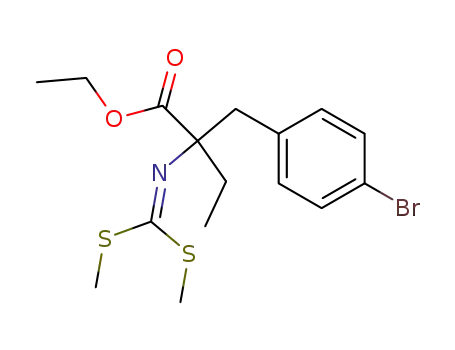 2-(p-Brombenzyl)-2-<bis-(methylthio)-methylenamino>-buttersaeure-ethylester