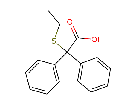 Molecular Structure of 16036-85-4 (2-ETHYLTHIO-2,2-DIPHENYLACETIC ACID)