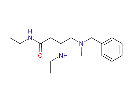 Molecular Structure of 61322-09-6 (Butanamide, N-ethyl-3-(ethylamino)-4-[methyl(phenylmethyl)amino]-)