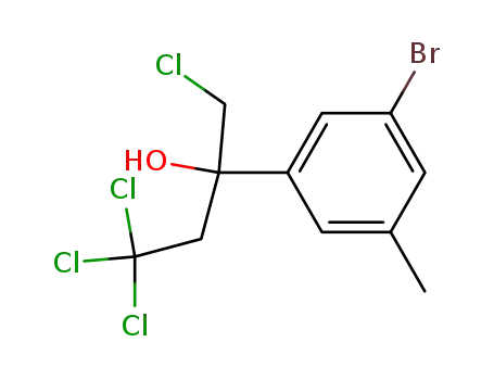 Molecular Structure of 60276-63-3 (Benzenemethanol,
3-bromo-a-(chloromethyl)-5-methyl-a-(2,2,2-trichloroethyl)-)