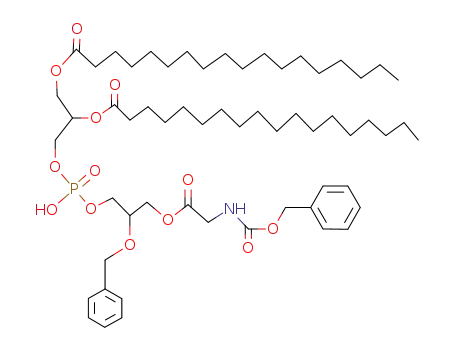 Molecular Structure of 47916-93-8 (Octadecanoic acid 2-{[2-benzyloxy-3-(2-benzyloxycarbonylamino-acetoxy)-propoxy]-hydroxy-phosphoryloxy}-1-octadecanoyloxymethyl-ethyl ester)