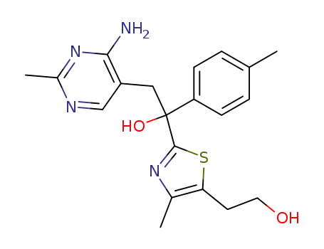 2-(4-amino-2-methyl-pyrimidin-5-yl)-1-<i>p</i>-tolyl-1,2'-(4-methyl-thiazole-2,5-diyl)-bis-ethanol