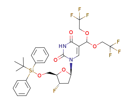 5-[bis(2,2,2-trifluoroethoxy)methyl]-3'-fluoro-5'-O-tert-butyldiphenylsilyl-2',3'-dideoxyuridine