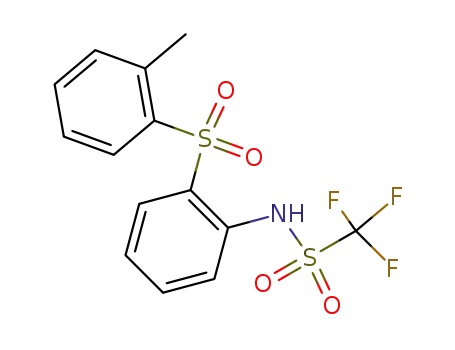 Molecular Structure of 62677-31-0 (Methanesulfonamide,
1,1,1-trifluoro-N-[2-[(2-methylphenyl)sulfonyl]phenyl]-)