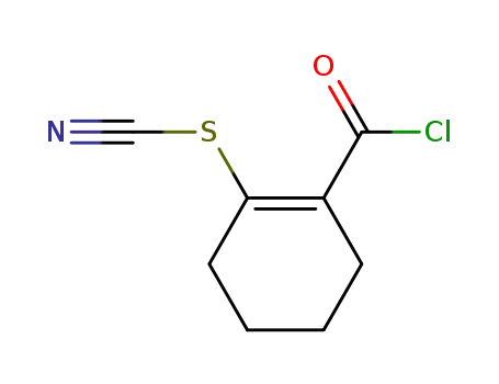 Molecular Structure of 65200-31-9 (Thiocyanic acid, 2-(chlorocarbonyl)-1-cyclohexen-1-yl ester (9CI))
