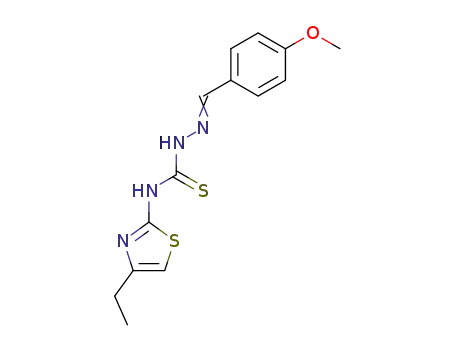 Molecular Structure of 20158-34-3 (4-methoxy-benzaldehyde 4-(4-ethyl-thiazol-2-yl)-thiosemicarbazone)
