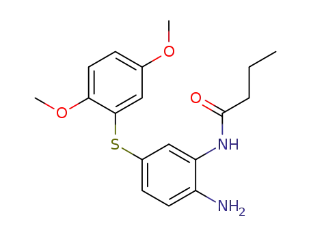 Molecular Structure of 63470-79-1 (Butanamide, N-[2-amino-5-[(2,5-dimethoxyphenyl)thio]phenyl]-)