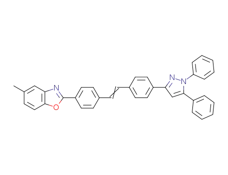 2-{4-[4-(1,5-diphenyl-1<i>H</i>-pyrazol-3-yl)-styryl]-phenyl}-5-methyl-benzooxazole