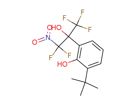 Molecular Structure of 123557-88-0 (2-(2-hydroxy-1-nitropentafluoroisopropyl)-6-tert-butylphenol)