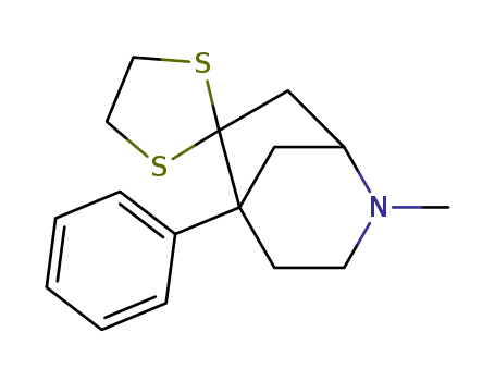 Molecular Structure of 64417-40-9 (Spiro[2-azabicyclo[3.2.1]octane-6,2'-[1,3]dithiolane], 2-methyl-5-phenyl-)