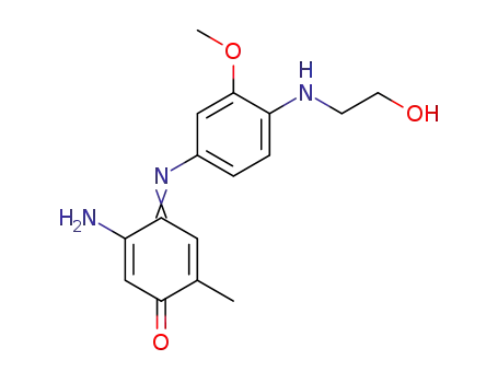 Molecular Structure of 56330-38-2 (5-Amino-4-[(Z)-4-(2-hydroxy-ethylamino)-3-methoxy-phenylimino]-2-methyl-cyclohexa-2,5-dienone)