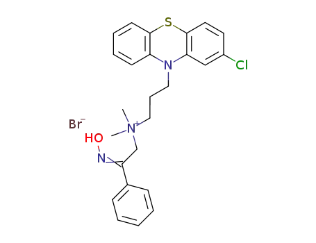 Molecular Structure of 19337-44-1 ([3-(2-chloro-phenothiazin-10-yl)-propyl]-(2-hydroxyimino-2-phenyl-ethyl)-dimethyl-ammonium; bromide)