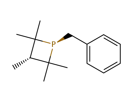 Molecular Structure of 62785-47-1 (Phosphetane, 2,2,3,4,4-pentamethyl-1-(phenylmethyl)-, trans-)