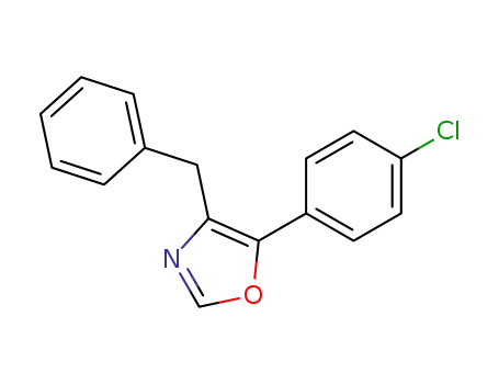 Molecular Structure of 65185-04-8 (Oxazole, 5-(4-chlorophenyl)-4-(phenylmethyl)-)